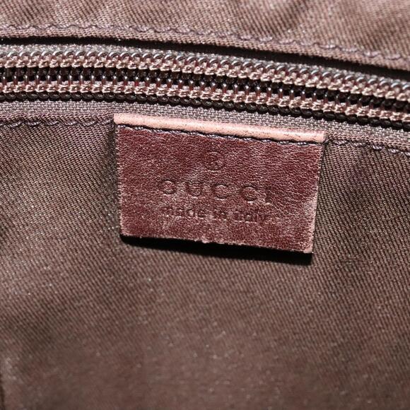 GUCCI GG Canvas Guccissima Shoulder Bag Leather Brown Silver - Picture 15 of 16